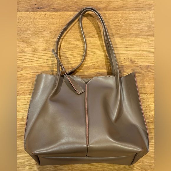 Børn Handbags - Børn Taupe Leather Tote Bag Structured Shoulder Purse